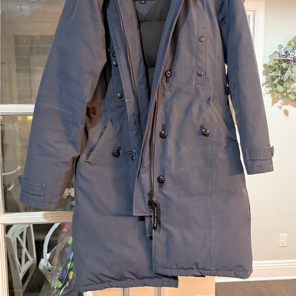 Navy Blue Long Winter Coat